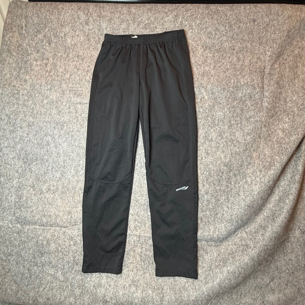 Saucony Running Pants Womens S Black Thermal Wind Resistant Ankle Zip